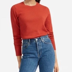 Everlane The Cashmere Crew in Heather Rust. Size Medium